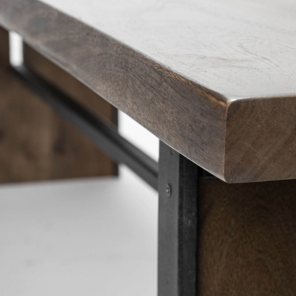 MERCANA LEDGER LIVE EDGE WOODEN BROWN BENCH 68242