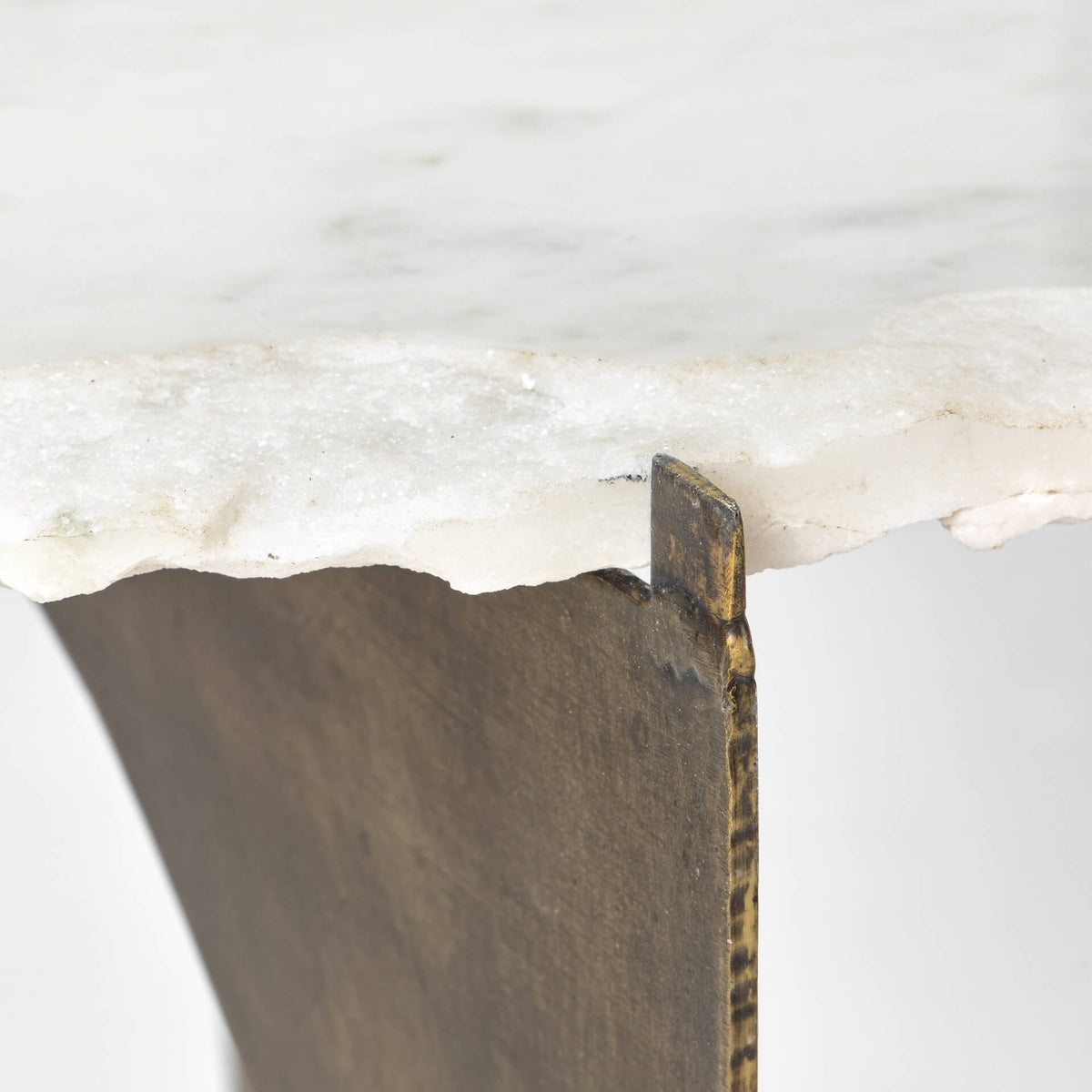 MERCANA REINHOLD LIVE-EDGE MARBLE TOP END TABLE 68233-AB