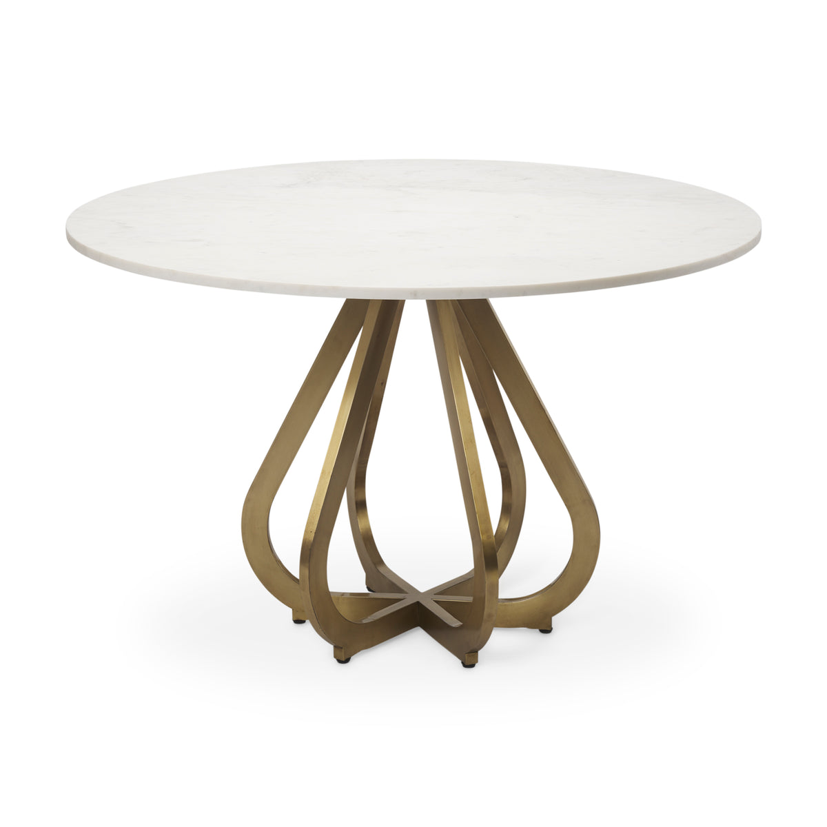 MERCANA LAURENT ROUND WHITE MARBLE DINING TABLE 68238-AB