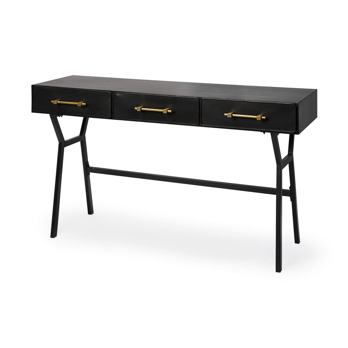 MERCANA VINCE BLACK METAL 3 DRAWER OFFICE DESK 68443