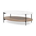 MERCANA LARKIN 48" OVAL MARBLE TOP COFFEE TABLE 68489-AB