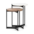 MERCANA LARKIN MARBLE AND BROWN NESTING TABLES 68490