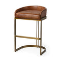 MERCANA HOLLYFIELD BAR STOOL BROWN LEATHER 68574