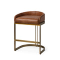 MERCANA HOLLYFIELD COUNTER STOOL BROWN LEATHER 68573