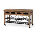 MERCANA STUART SOLID WOOD TOP KITCHEN ISLAND 67103
