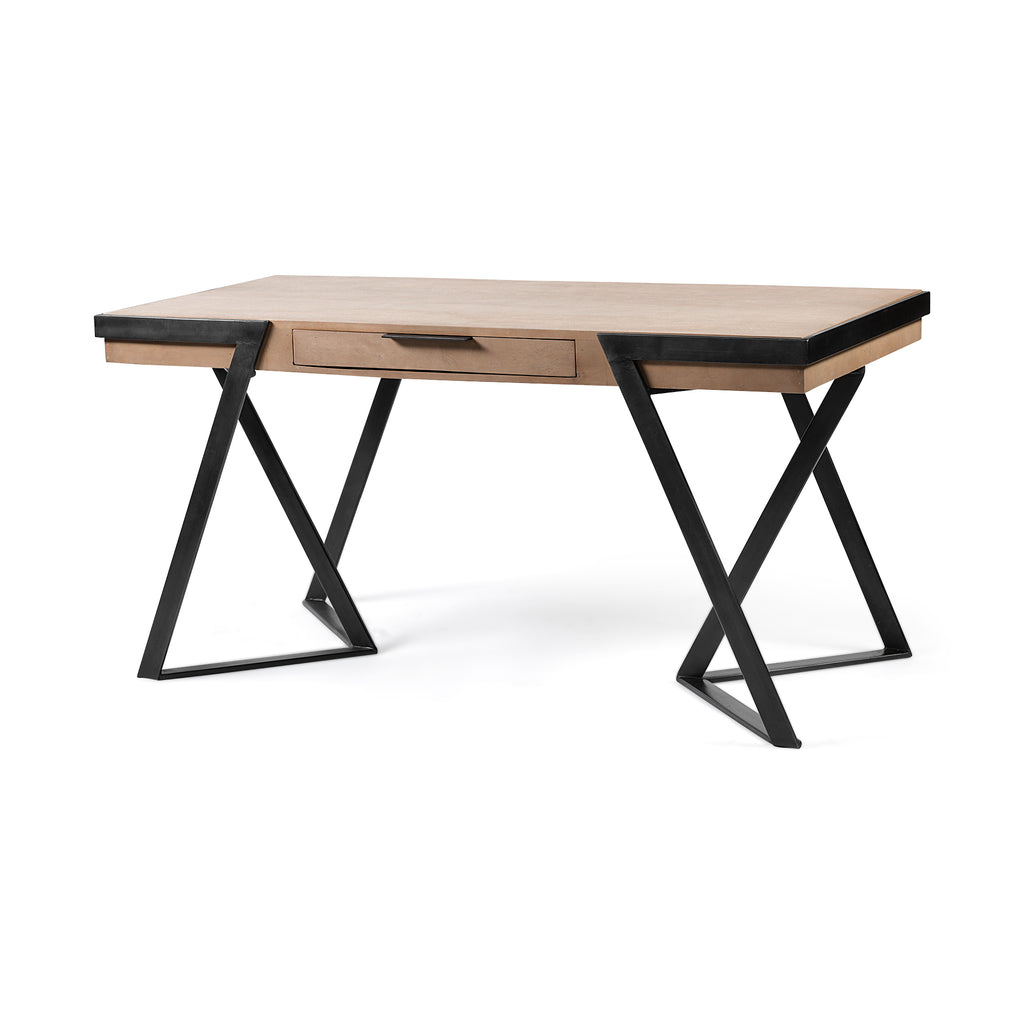MERCANA STEINBECK LIGHT BROWN WOOD OFFICE DESK 68488