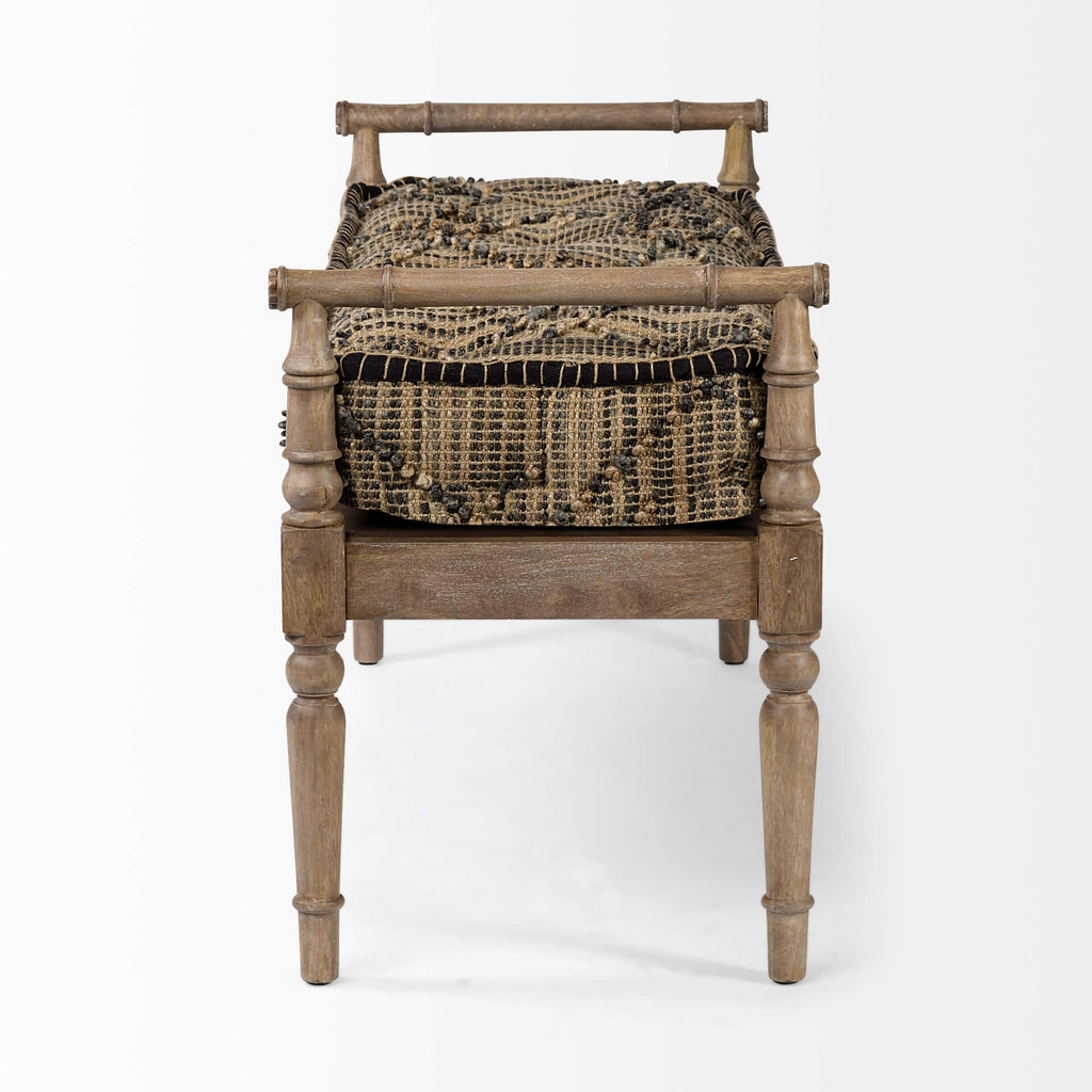 MERCANA FULLERTON JUTE PATTERN FABRIC BENCH 68457