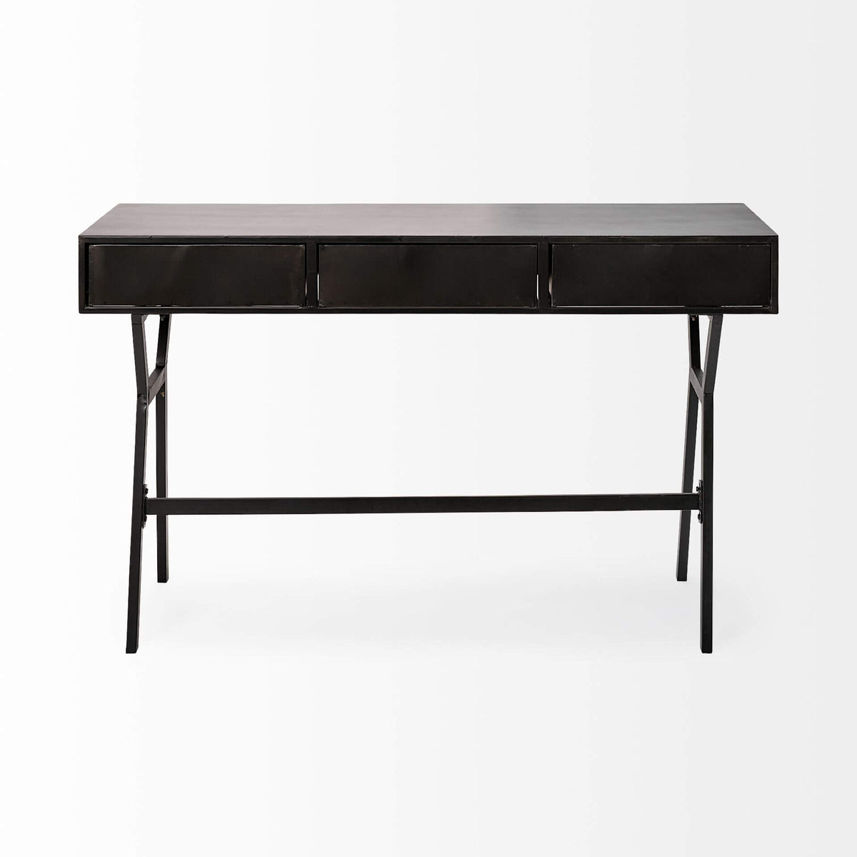 MERCANA VINCE BLACK METAL 3 DRAWER OFFICE DESK 68443