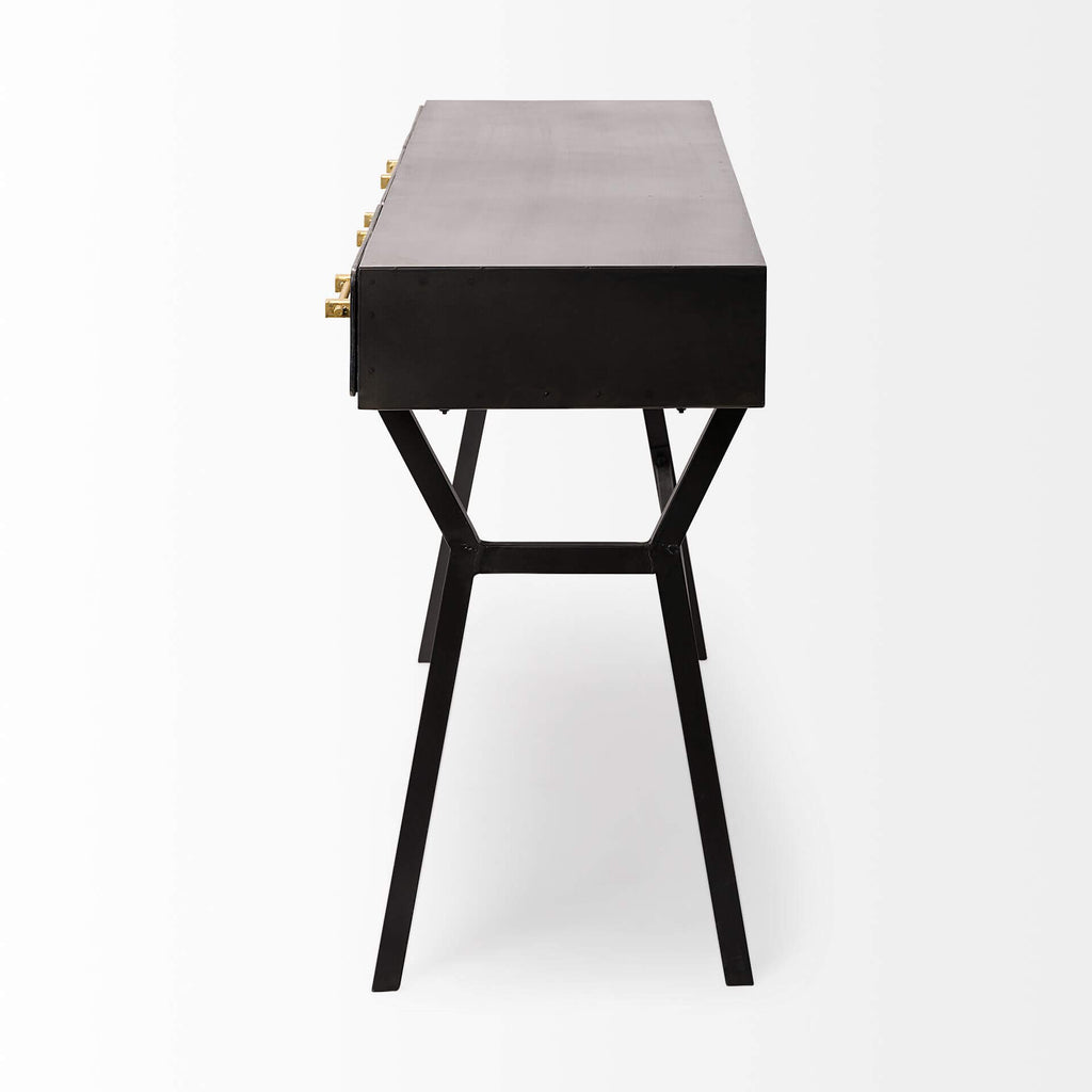 MERCANA VINCE BLACK METAL 3 DRAWER OFFICE DESK 68443