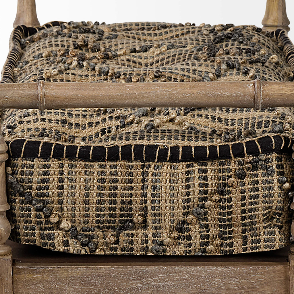 MERCANA FULLERTON JUTE PATTERN FABRIC BENCH 68457