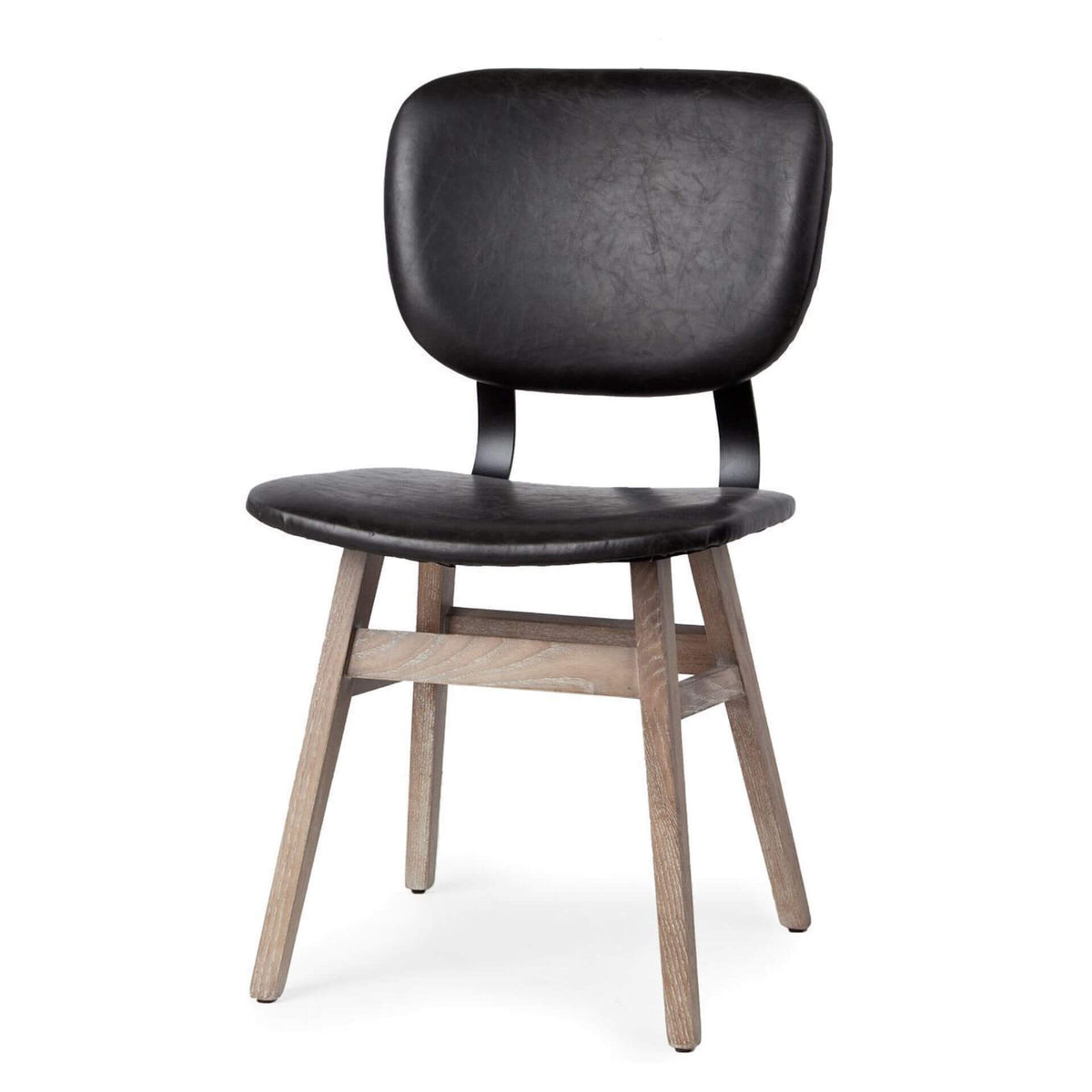 MERCANA HADEN BLACK FAUX LEATHER DINING CHAIR SET OF TWO 67517