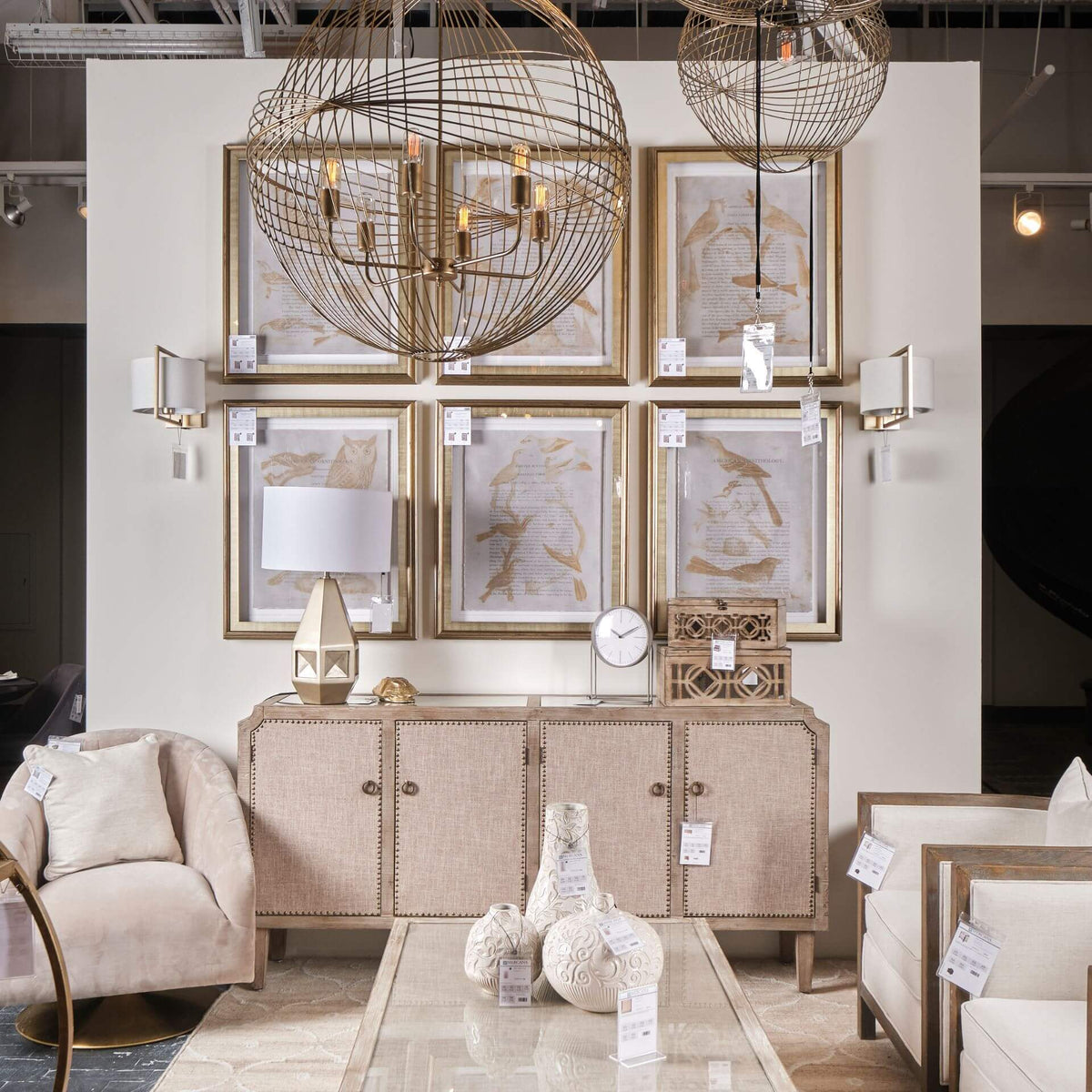 MERCANA CHIRON GOLD METAL GLODE CHANDELIER 68430