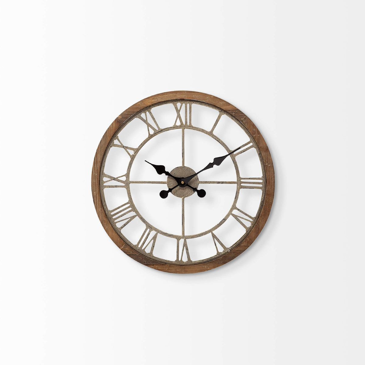 MERCANA METHING 19" FARMHOUSE WALL CLOCK LIGHT BROWN 63081