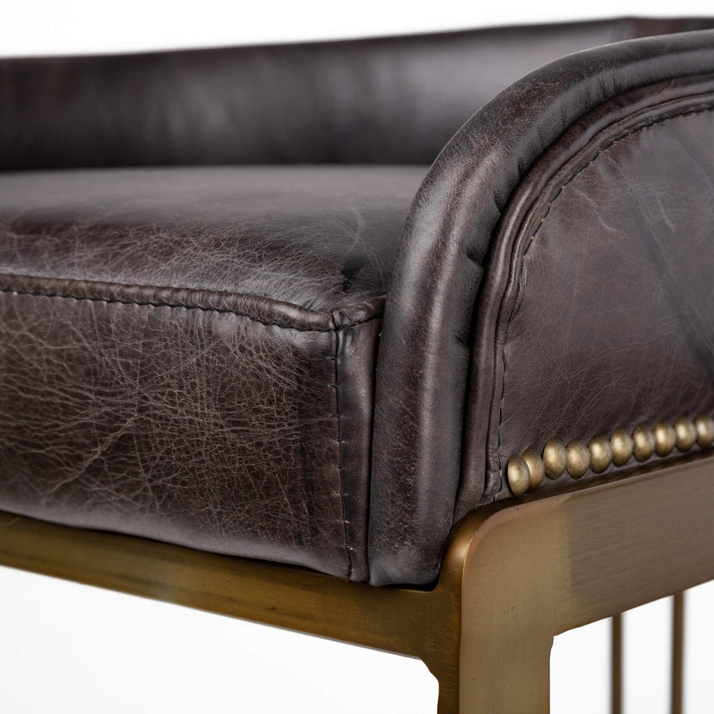MERCANA HOLLYFIELD BAR STOOL BLACK LEATHER 67080