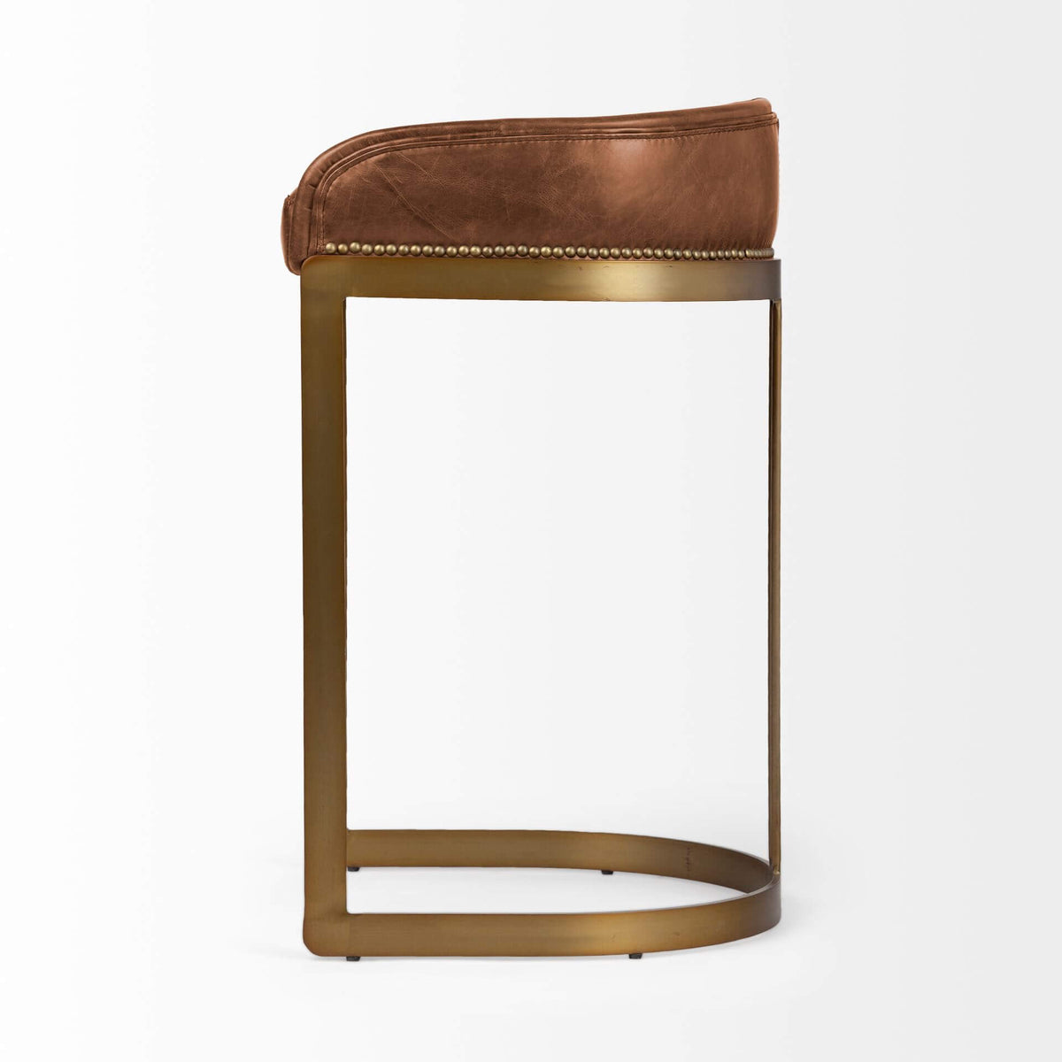 MERCANA HOLLYFIELD BAR STOOL BROWN LEATHER 68574