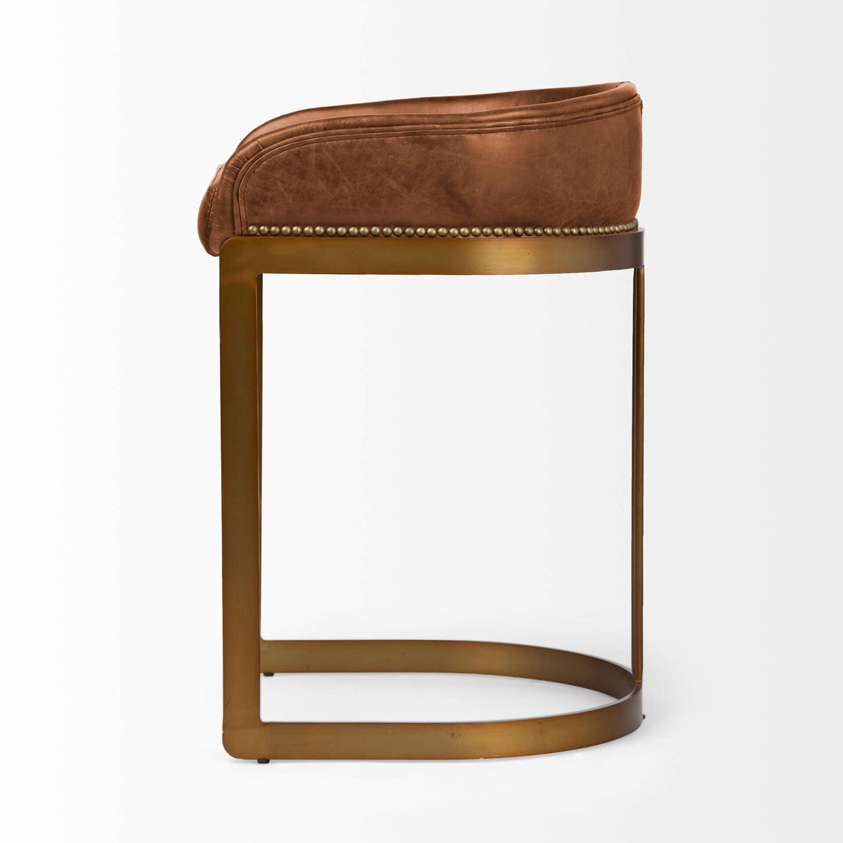 MERCANA HOLLYFIELD COUNTER STOOL BROWN LEATHER 68573