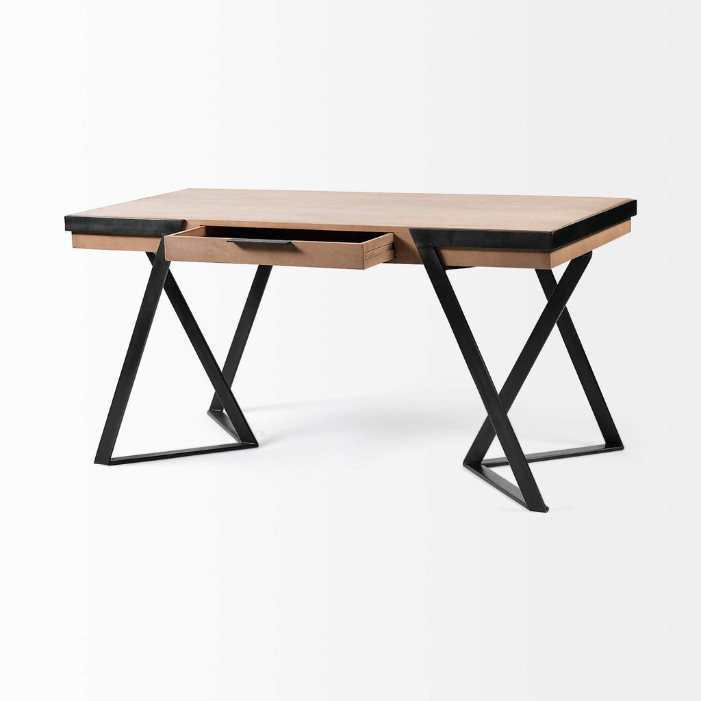 MERCANA STEINBECK LIGHT BROWN WOOD OFFICE DESK 68488