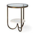 MERCANA REINHARDT 20" ROUND GLASS TOP SIDE TABLE 67805