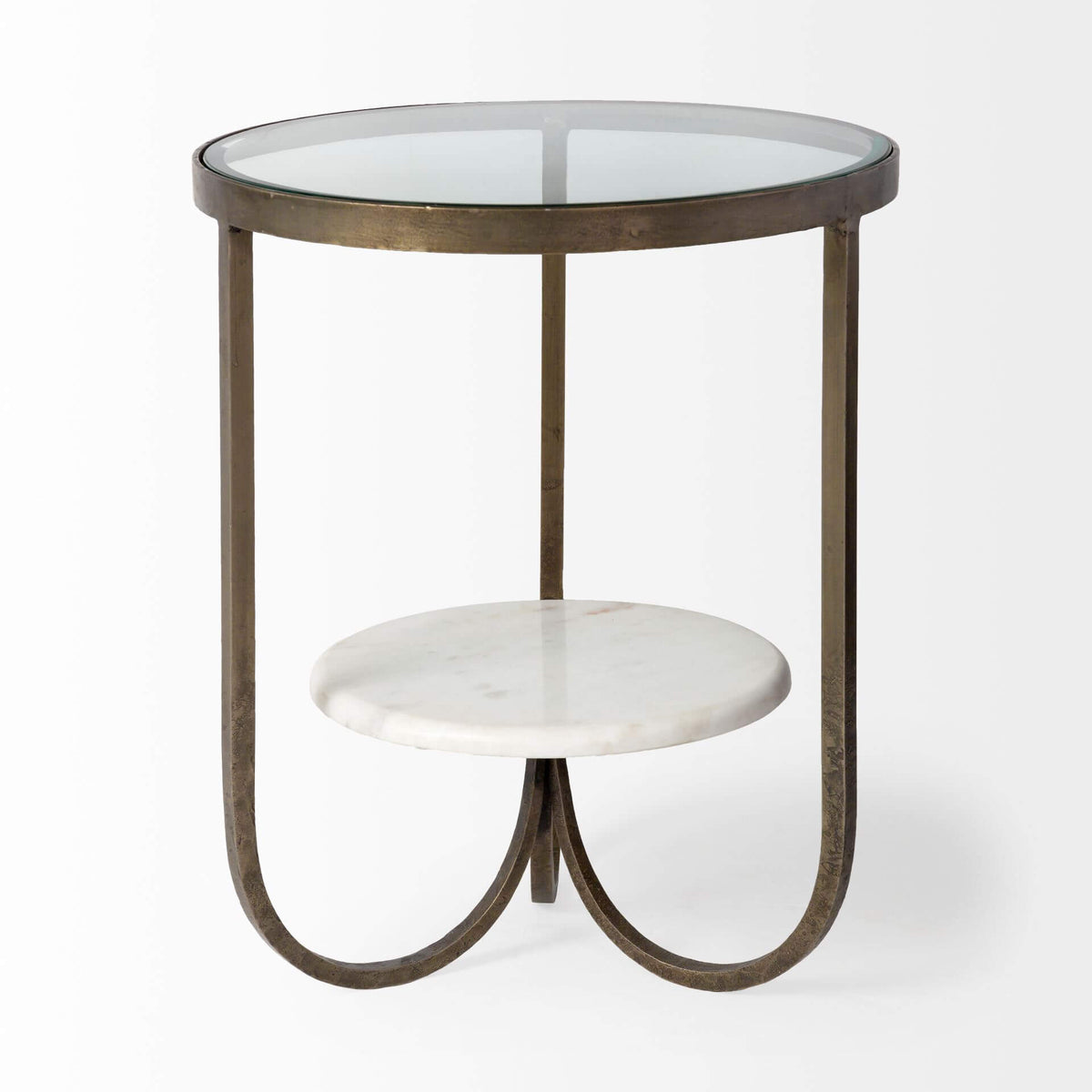 MERCANA REINHARDT 20" ROUND GLASS TOP SIDE TABLE 67805