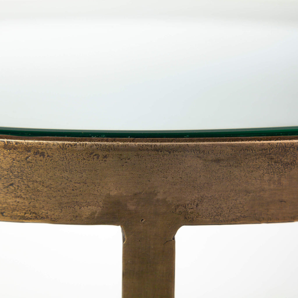 MERCANA REINHARDT 20" ROUND GLASS TOP SIDE TABLE 67805