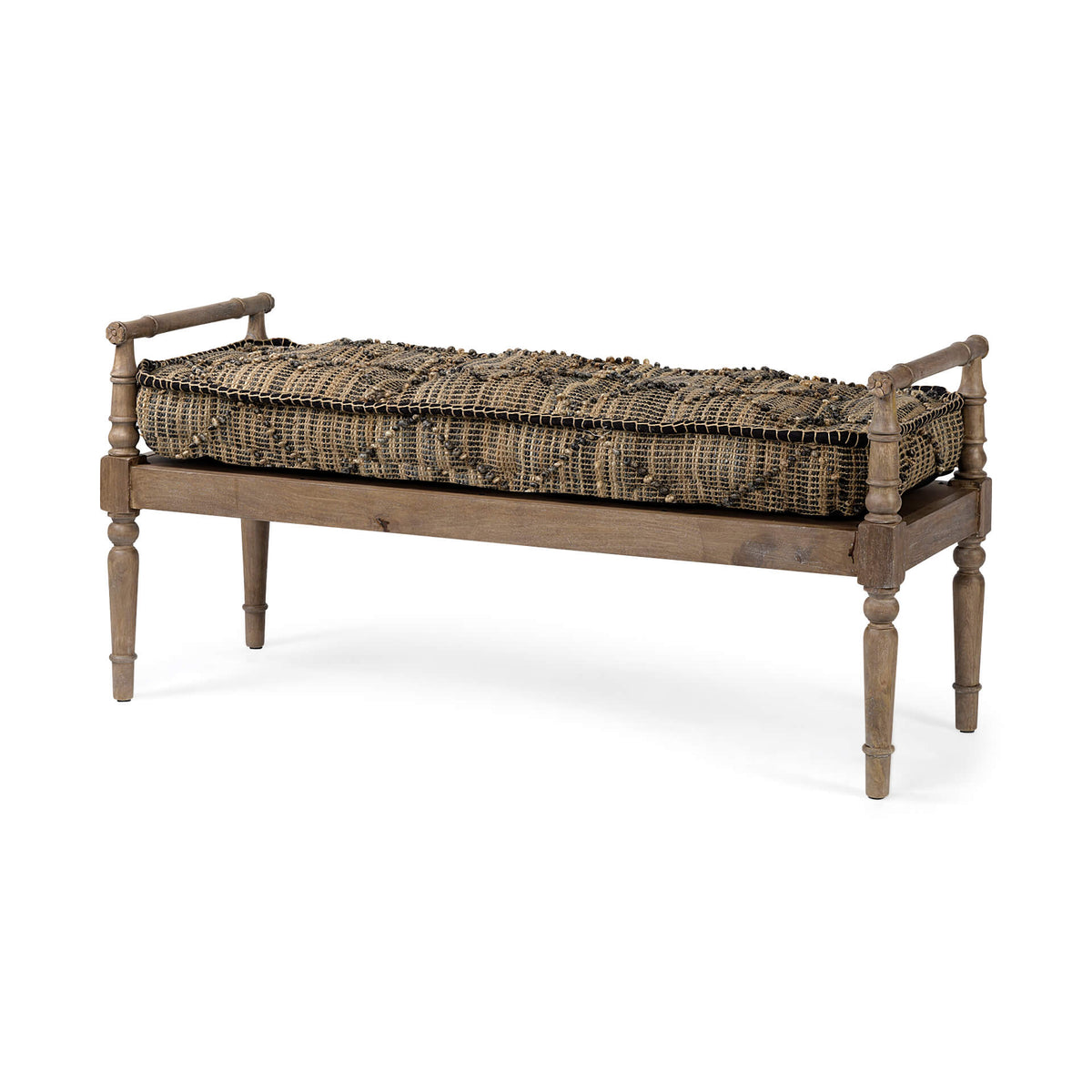MERCANA FULLERTON JUTE PATTERN FABRIC BENCH 68457