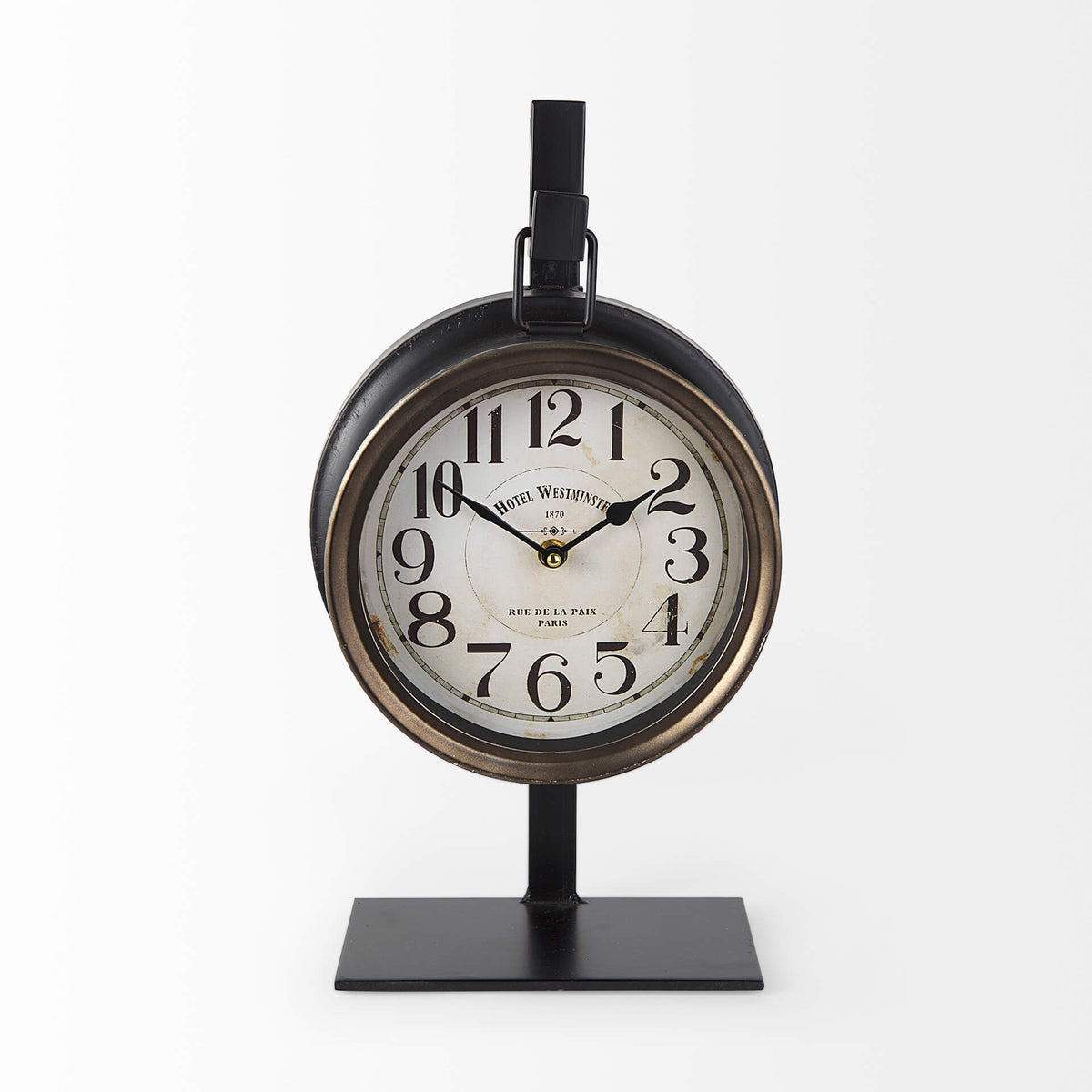 MERCANA TAXZ METALLIC BROWN HANGING TABLE CLOCK 63025