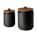 MERCANA CYRIL SET OF TWO GRAY METAL JARS 68982