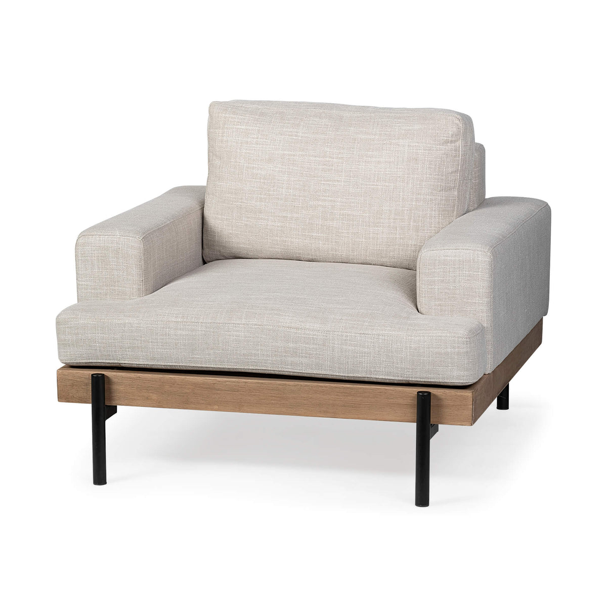 MERCANA COLBURNE BEIGE FABRIC ACCENT CHAIR 68755
