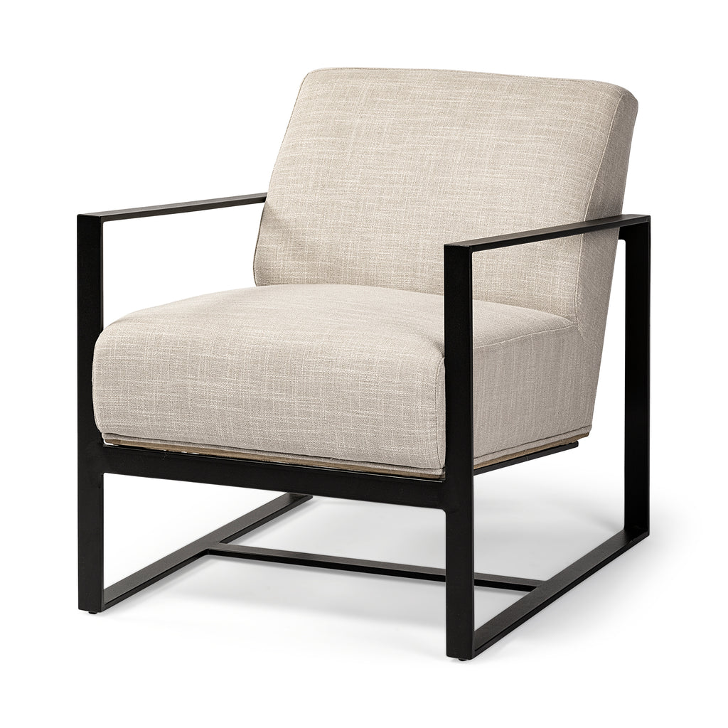 MERCANA STAMFORD LIGHT BEIGE FABRIC ACCENT CHAIR 68760
