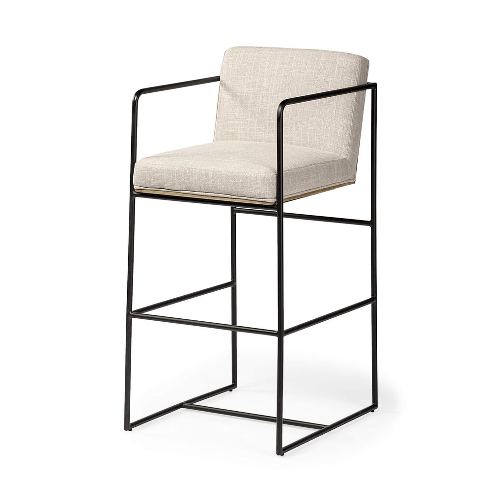 MERCANA STAMFORD LIGHT BEIGE FABRIC BAR STOOL 68762