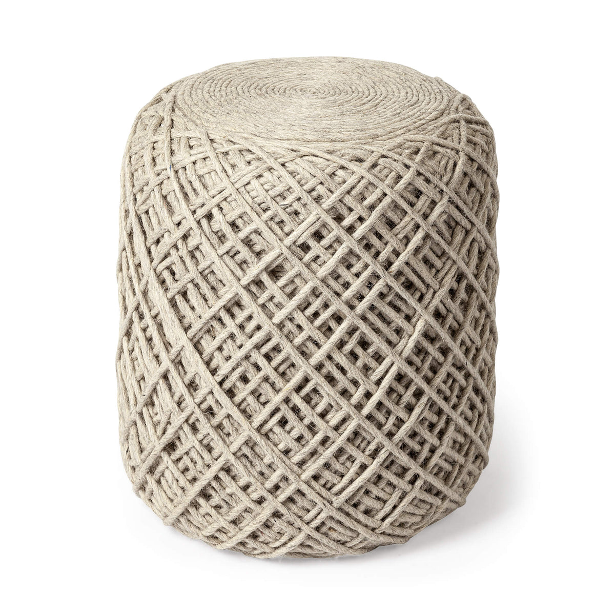MERCANA ALLIUM OATMEAL HANDWOVEN POUF 68729