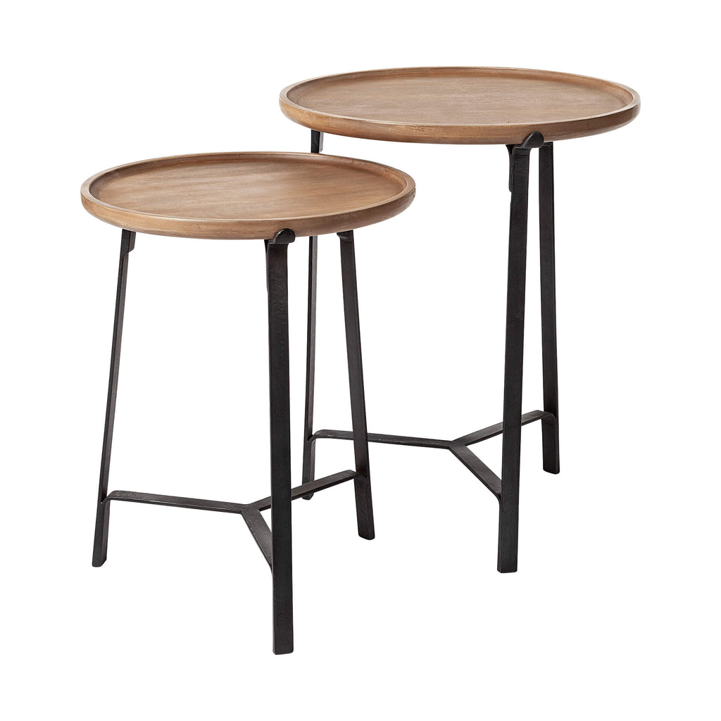 MERCANA HELIOS RAISED EDGE TOP NESTING SIDE TABLES 69014