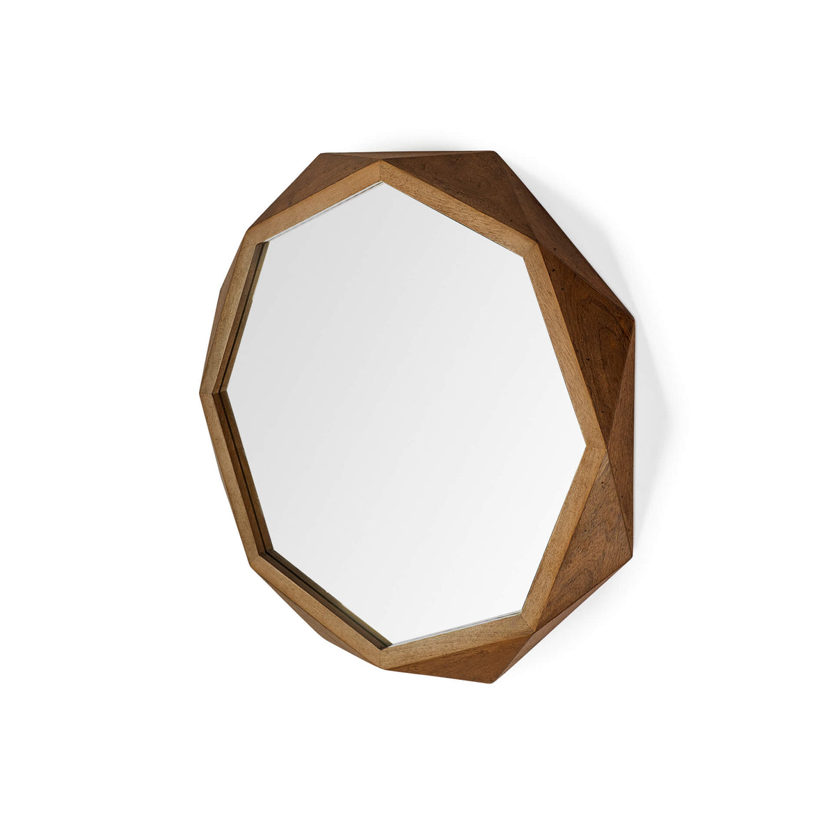 MERCANA ARAMIS II 32" OCTAGON BROWN WOOD FRAME MIRROR  69027
