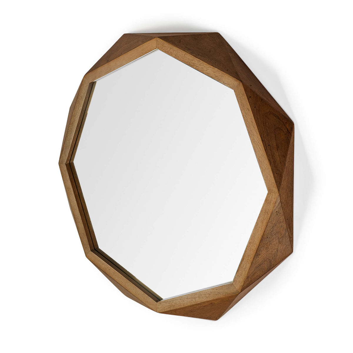 MERCANA ARAMIS II 41" OCTAGON BROWN WOOD FRAME MIRROR 69029