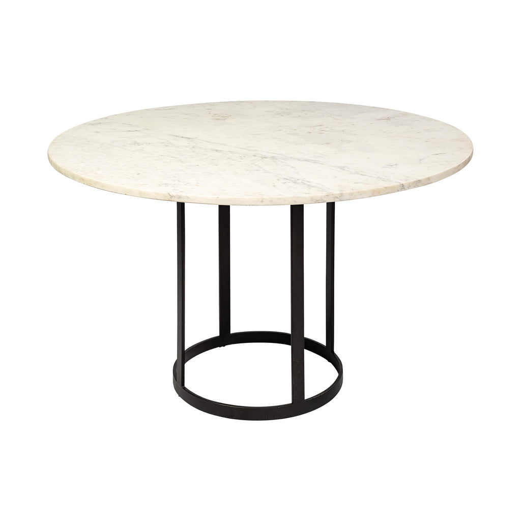 MERCANA TANNER ROUND WHITE MARBLE DINING TABLE 68849-AB