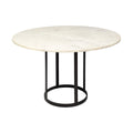 MERCANA TANNER ROUND WHITE MARBLE DINING TABLE 68849-AB
