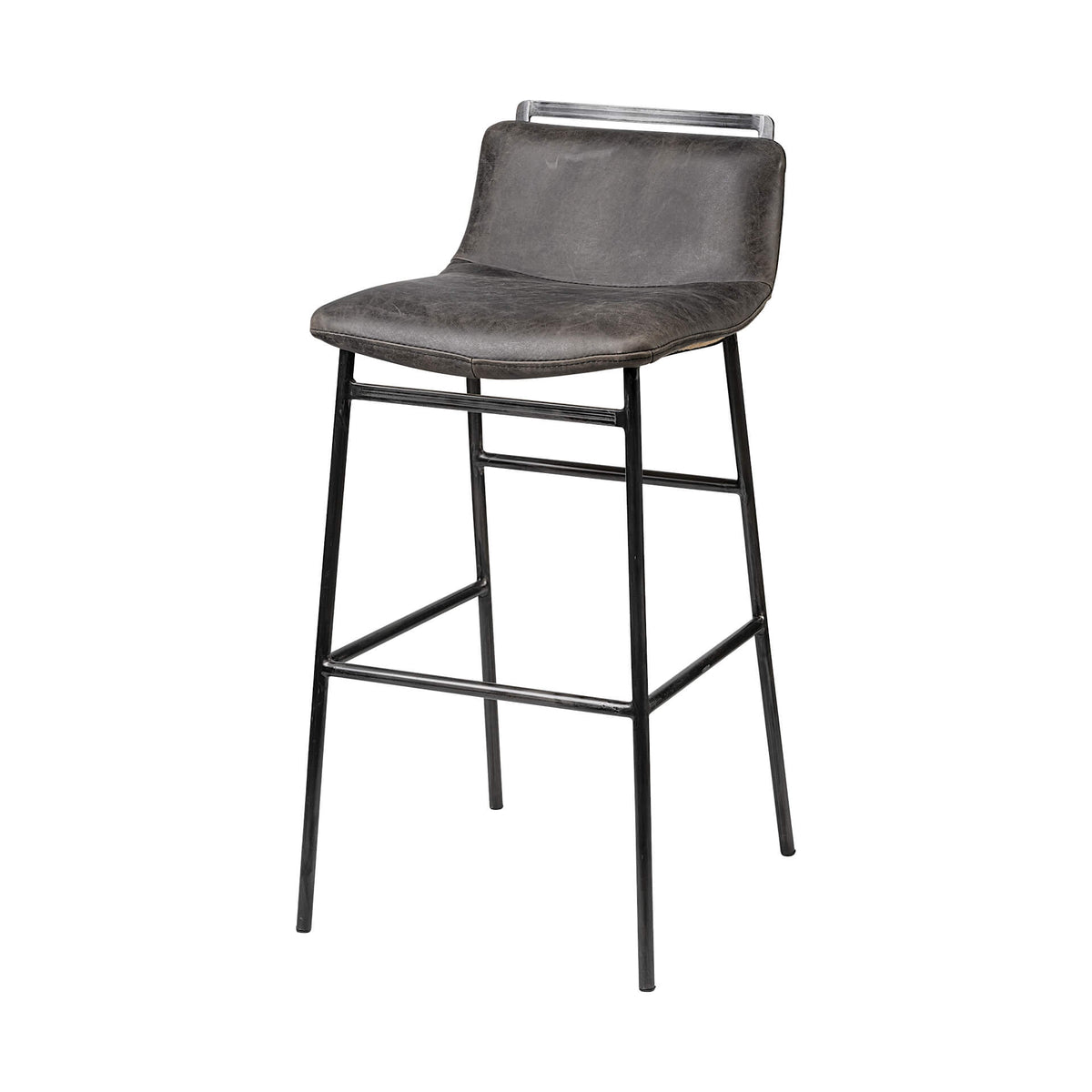 MERCANA KAVALAN BAR STOOL EBONY LEATHER 68766