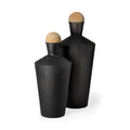 MERCANA ASHER SET OF TWO BLACK METAL URNS 68983