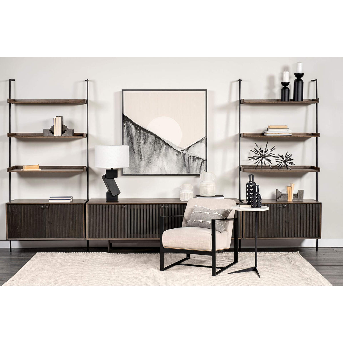 MERCANA GRACE TWO-TONED WOOD SHELVING UNIT 68847-AB