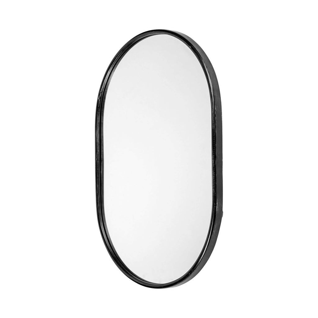 MERCANA SYLVIA OVAL BLACK METAL MIRROR 68738