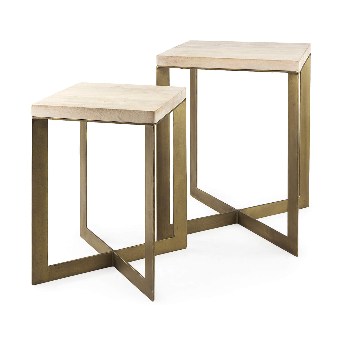 MERCANA FAYE GOLD METAL ACCENT TABLES SET OF TWO 69179