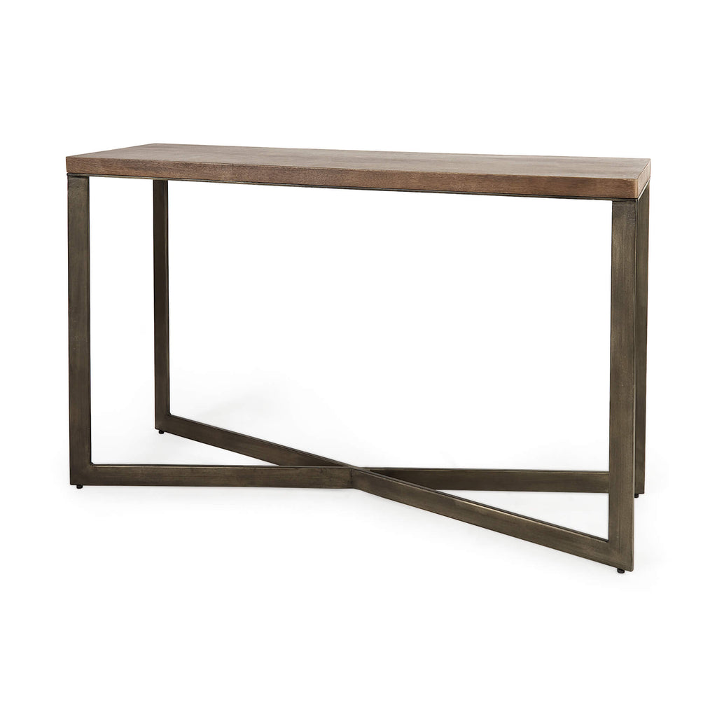 MERCANA FAYE ANTIQUE NICKEL CONSOLE TABLE 69183