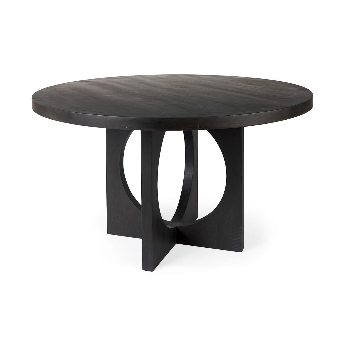 MERCANA LIESL BLACK WOOD CIRCULAR DINING TABLE 69185