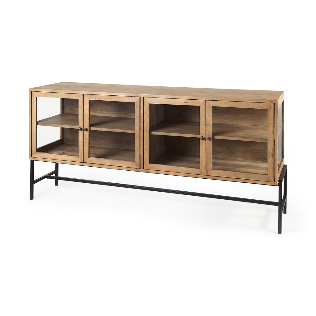 MERCANA ARELIUS LIGHT BROWN GLASS DOOR SIDEBOARD 69227