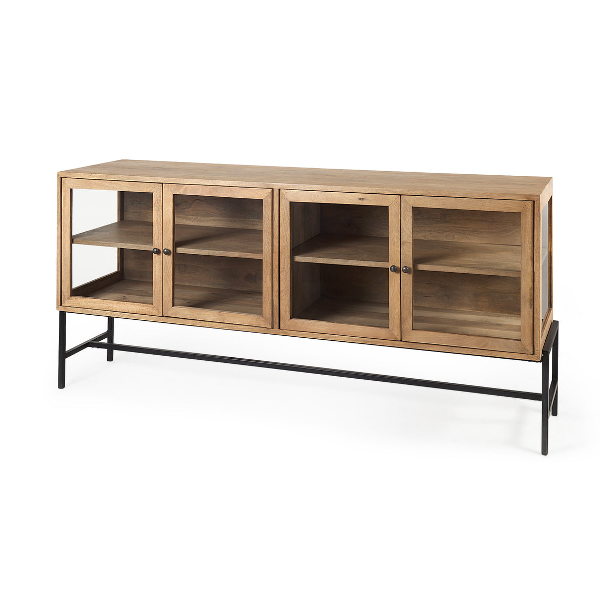 MERCANA ARELIUS LIGHT BROWN GLASS DOOR SIDEBOARD 69227