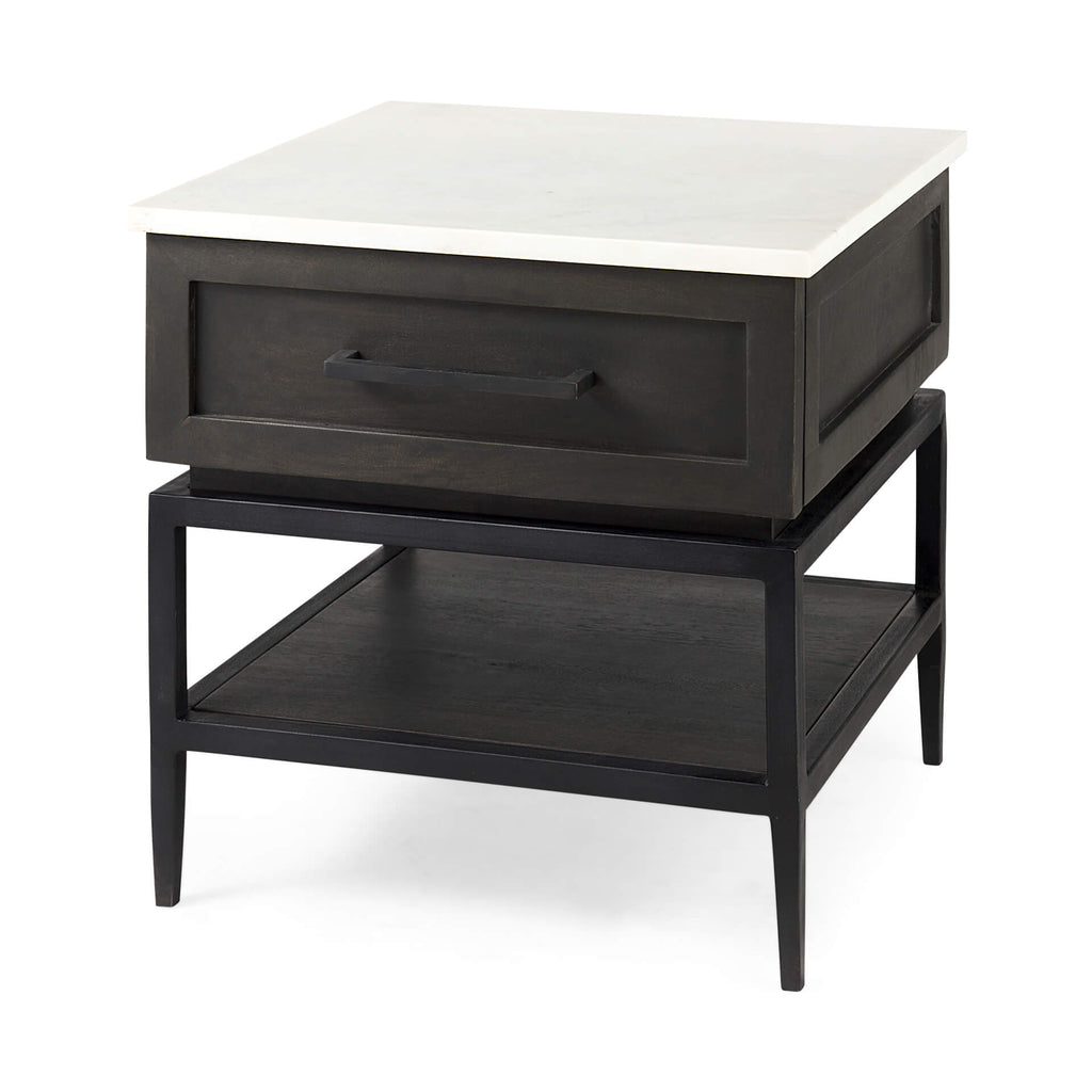MERCANA DIVINA WHITE MARBLE TOP SIDE TABLE 69237