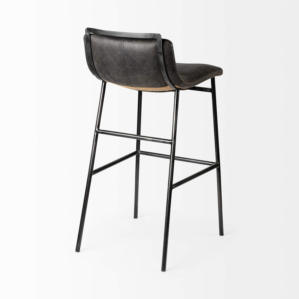 MERCANA KAVALAN BAR STOOL EBONY LEATHER 68766