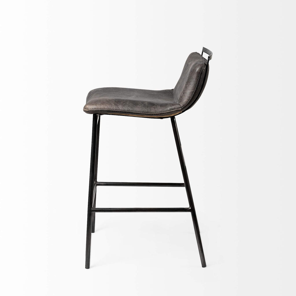 MERCANA KAVALAN COUNTER STOOL EBONY LEATHER 68765