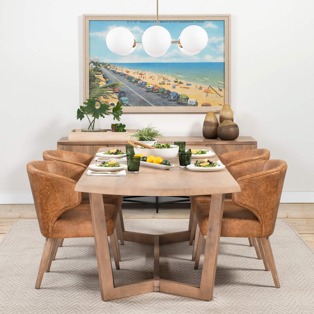 MERCANA NILES DINING CHAIR BROWN FAUX LEATHER 68323