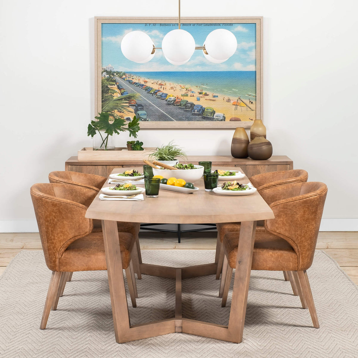MERCANA NILES DINING CHAIR BROWN FAUX LEATHER 68323